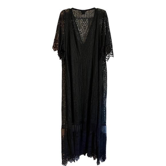 Macy’s Women’s Dress Size 24W Black Lace Empire Waist Over Slip Dress City Chic - Picture 4 of 8